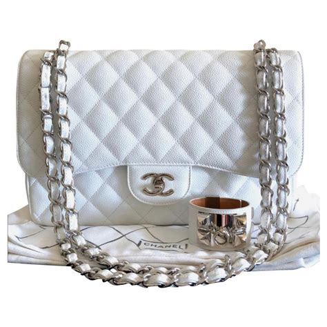 white chanel classic|chanel classic flap jumbo price.